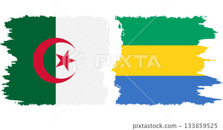 Gabon and Algeria grunge flags connection vector 133859525