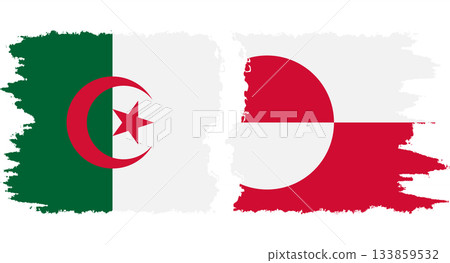 Greenland and Algeria grunge flags connection vector Greenland and Algeria grunge flags connection vector 133859532