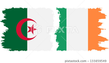 Ireland and Algeria grunge flags connection vector Ireland and Algeria grunge flags connection vector 133859549