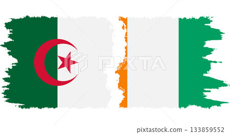Ivory Coast and Algeria grunge flags connection vector Ivory Coast and Algeria grunge flags connection vector 133859552
