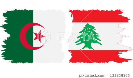 Lebanon and Algeria grunge flags connection vector Lebanon and Algeria grunge flags connection vector 133859565