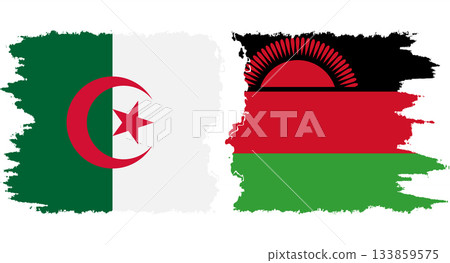 Malawi and Algeria grunge flags connection vector Malawi and Algeria grunge flags connection vector 133859575