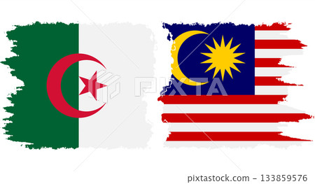 Malaysia and Algeria grunge flags connection vector 133859576