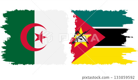 Mozambique and Algeria grunge flags connection vector Mozambique and Algeria grunge flags connection vector 133859592