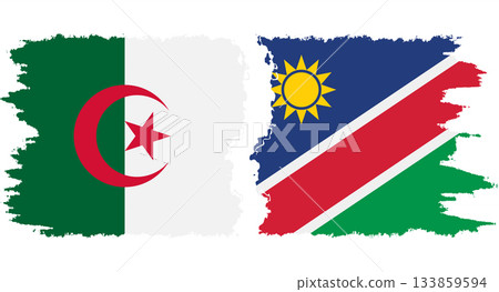 Namibia and Algeria grunge flags connection vector 133859594