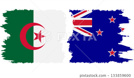 New Zealand and Algeria grunge flags connection vector New Zealand and Algeria grunge flags connection vector 133859600