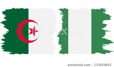 Nigeria and Algeria grunge flags connection vector Nigeria and Algeria grunge flags connection vector 133859603