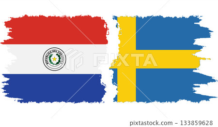 Sweden and Paraguay grunge flags connection vector Sweden and Paraguay grunge flags connection vector 133859628