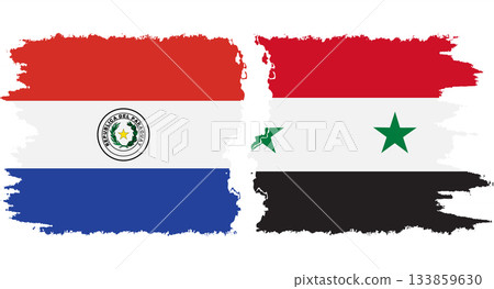 Syria and Paraguay grunge flags connection vector Syria and Paraguay grunge flags connection vector 133859630