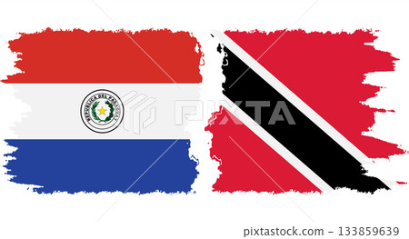 Trinidad and Tobago and Paraguay grunge flags connection vector Trinidad and Tobago and Paraguay grunge flags connection vector 133859639
