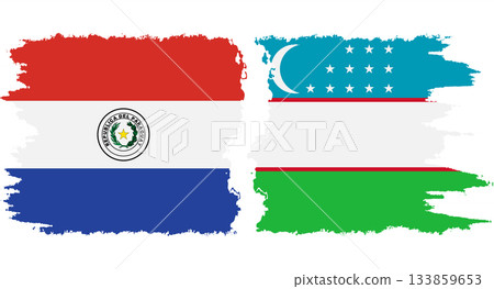 Uzbekistan and Paraguay grunge flags connection vector Uzbekistan and Paraguay grunge flags connection vector 133859653