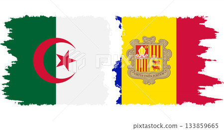 Andorra and Algeria grunge flags connection vector 133859665