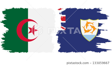 Anguilla and Algeria grunge flags connection vector 133859667