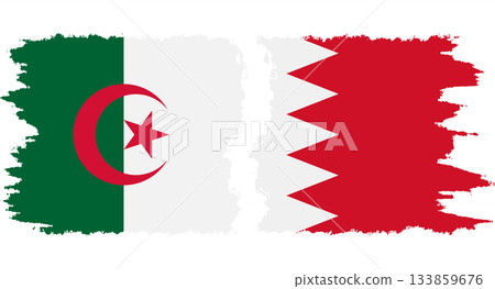 Bahrain and Algeria grunge flags connection vector Bahrain and Algeria grunge flags connection vector 133859676