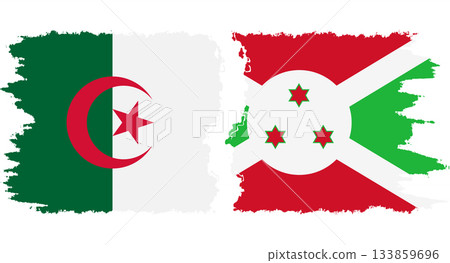 Burundi and Algeria grunge flags connection vector Burundi and Algeria grunge flags connection vector 133859696