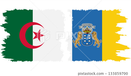 Canary Islands and Algeria grunge flags connection vector Canary Islands and Algeria grunge flags connection vector 133859700