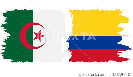 Colombia and Algeria grunge flags connection vector 133859708