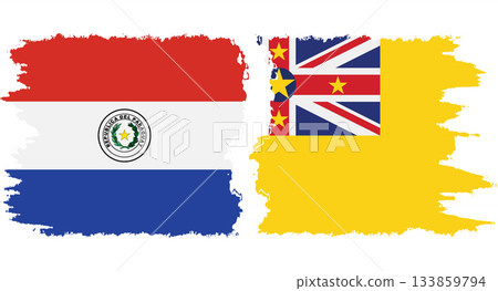 Niue and Paraguay grunge flags connection vector Niue and Paraguay grunge flags connection vector 133859794
