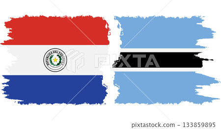 Botswana and Paraguay grunge flags connection vector Botswana and Paraguay grunge flags connection vector 133859895