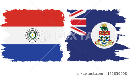 Cayman Islands and Paraguay grunge flags connection vector Cayman Islands and Paraguay grunge flags connection vector 133859908