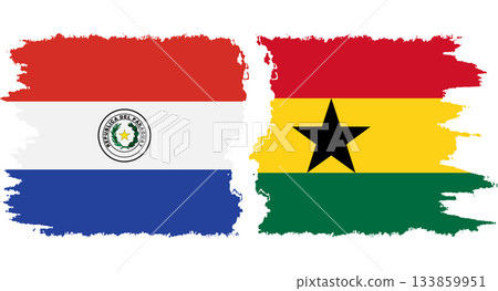 Ghana and Paraguay grunge flags connection vector Ghana and Paraguay grunge flags connection vector 133859951