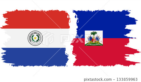 Haiti and Paraguay grunge flags connection vector Haiti and Paraguay grunge flags connection vector 133859963