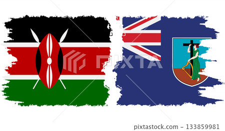 Montserrat and Kenya grunge flags connection vector Montserrat and Kenya grunge flags connection vector 133859981