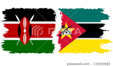 Mozambique and Kenya grunge flags connection vector Mozambique and Kenya grunge flags connection vector 133859983