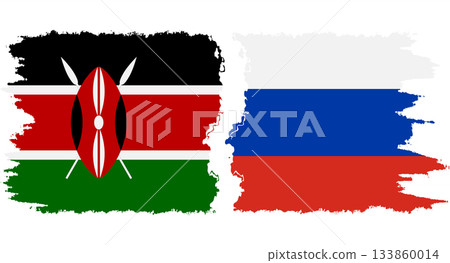 Russia and Kenya grunge flags connection vector Russia and Kenya grunge flags connection vector 133860014