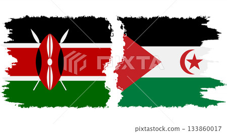 Western Sahara and Kenya grunge flags connection vector Western Sahara and Kenya grunge flags connection vector 133860017