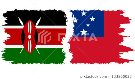 Independent State and Kenya grunge flags connection vector 133860023