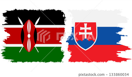 Slovakia and Kenya grunge flags connection vector Slovakia and Kenya grunge flags connection vector 133860034