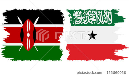 Somaliland and Kenya grunge flags connection vector Somaliland and Kenya grunge flags connection vector 133860038