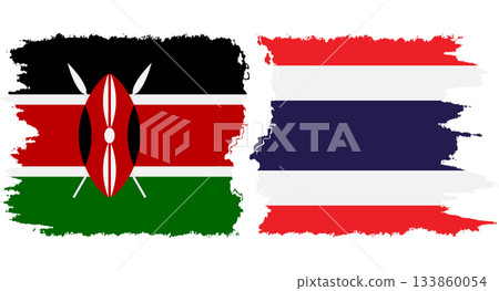 Thailand and Kenya grunge flags connection vector Thailand and Kenya grunge flags connection vector 133860054