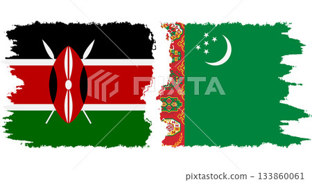 Turkmenistan and Kenya grunge flags connection vector Turkmenistan and Kenya grunge flags connection vector 133860061