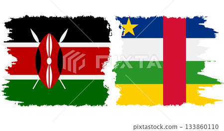 Central African Republic and Kenya grunge flags connection vecto Central African Republic and Kenya grunge flags connection vecto 133860110