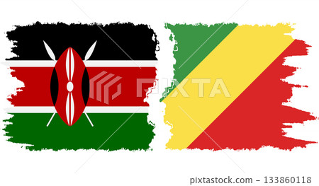 Congo-Brazzaville and Kenya grunge flags connection vector Congo-Brazzaville and Kenya grunge flags connection vector 133860118