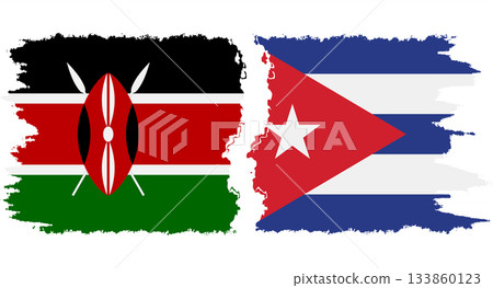 Cuba and Kenya grunge flags connection vector Cuba and Kenya grunge flags connection vector 133860123