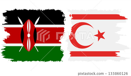 Turkish Republic of Northern Cyprus and Kenya grunge flags conne Turkish Republic of Northern Cyprus and Kenya grunge flags conne 133860126