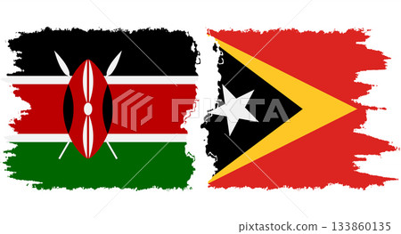 Timor-Leste - East Timor and Kenya grunge flags connection vector Timor-Leste - East Timor and Kenya grunge flags connection vector 133860135