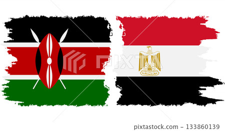 Egypt and Kenya grunge flags connection vector Egypt and Kenya grunge flags connection vector 133860139
