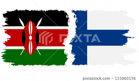 Finland and Kenya grunge flags connection vector 133860156