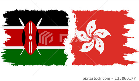 Hong Kong and Kenya grunge flags connection vector Hong Kong and Kenya grunge flags connection vector 133860177