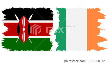 Ireland and Kenya grunge flags connection vector Ireland and Kenya grunge flags connection vector 133860184