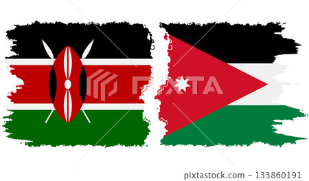 Jordan and Kenya grunge flags connection vector Jordan and Kenya grunge flags connection vector 133860191