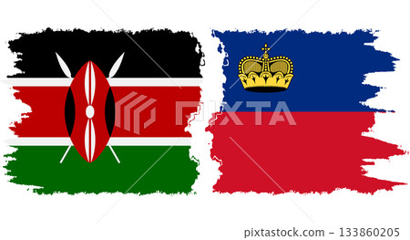 Liechtenstein and Kenya grunge flags connection vector Liechtenstein and Kenya grunge flags connection vector 133860205