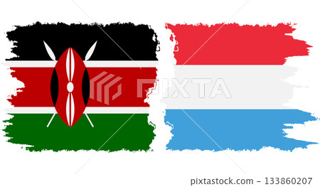 Luxembourg and Kenya grunge flags connection vector Luxembourg and Kenya grunge flags connection vector 133860207