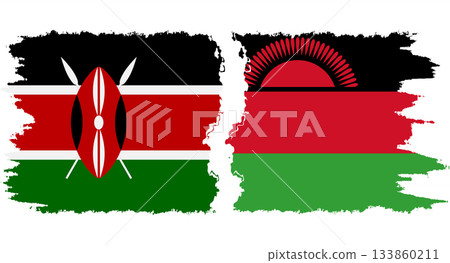 Malawi and Kenya grunge flags connection vector Malawi and Kenya grunge flags connection vector 133860211