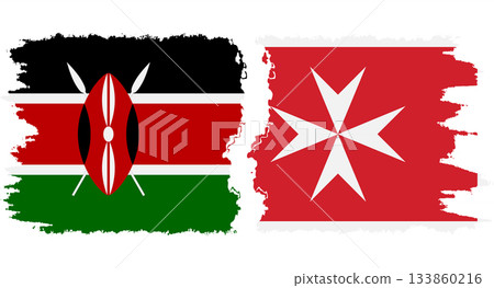 Malta and Kenya grunge flags connection vector Malta and Kenya grunge flags connection vector 133860216
