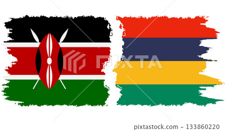 Mauritius and Kenya grunge flags connection vector Mauritius and Kenya grunge flags connection vector 133860220